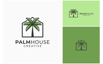Home House Palm Tree Logo