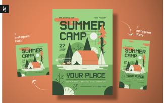 Green Modern Summer Camp Flyer