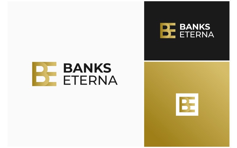 Letter BE Gold Luxury Logo Logo Template