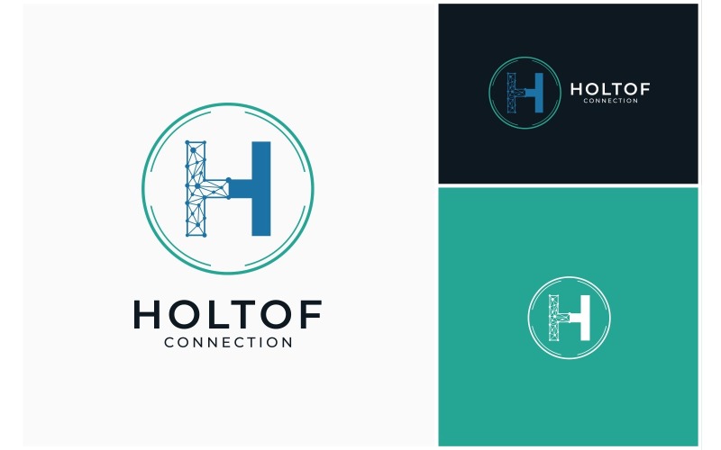 Letter H Connection Technology Logo Logo Template