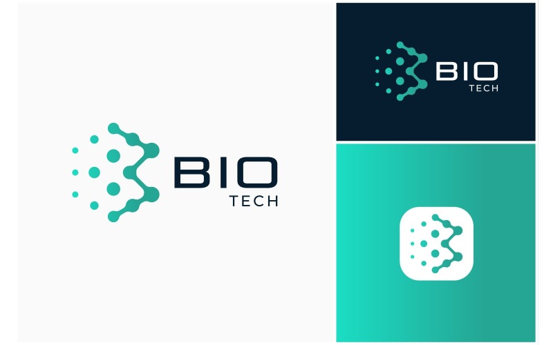 Molecule Data Tech Letter B Logo Logo Template
