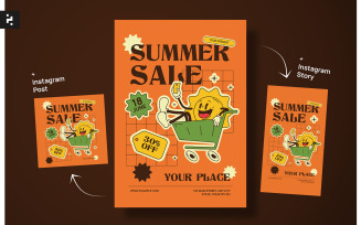 Orange Retro Summer Sale Flyer