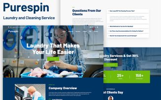 Purespin - Laundry Service & Dry Cleaning Service HTML5 Landing Page