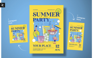 Yellow Fresh Summer Party Flyer