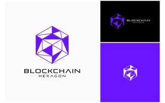 Blockchain Hexagon Technology Logo