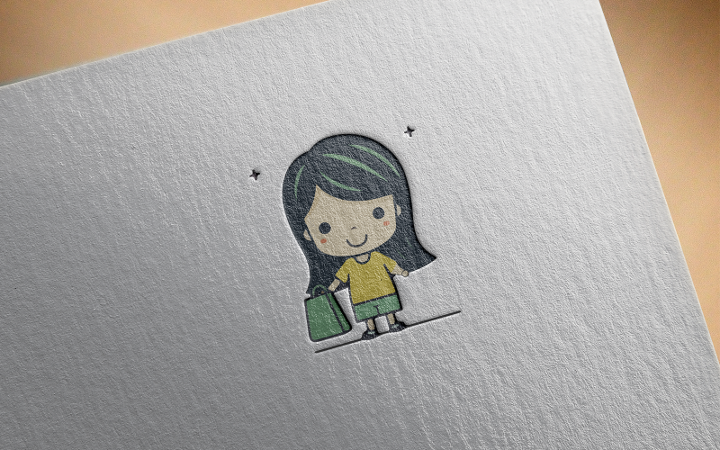 Elegant Cute Girl Logo 2-0375-23 Logo Template