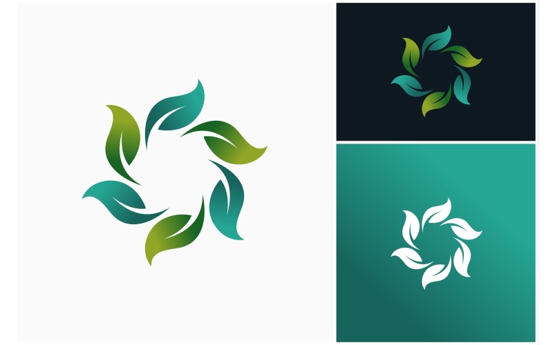 Leaf Leaves Foliage Circular Logo Logo Template
