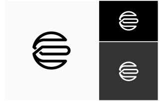 Letter E Circle Round Simple Logo