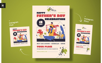 Modern Fathers Day Flyer Template