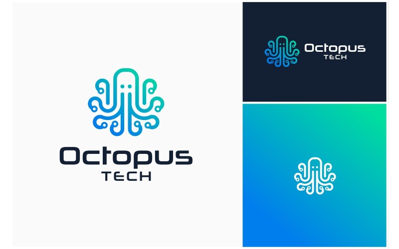 Octopus Tentacle Technology Logo Logo Template