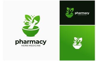 Pharmacy Herb Medicine Logo