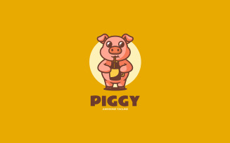 Piggy Mascot Cartoon Logo 2