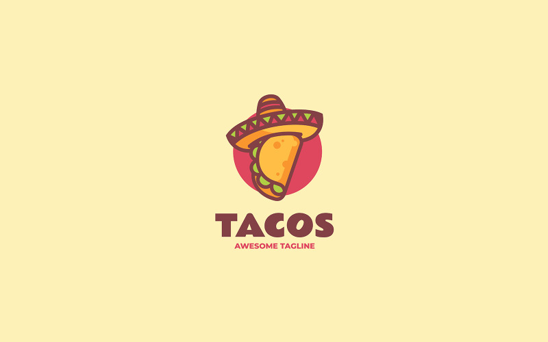 Tacos Food Simple Mascot Logo Logo Template