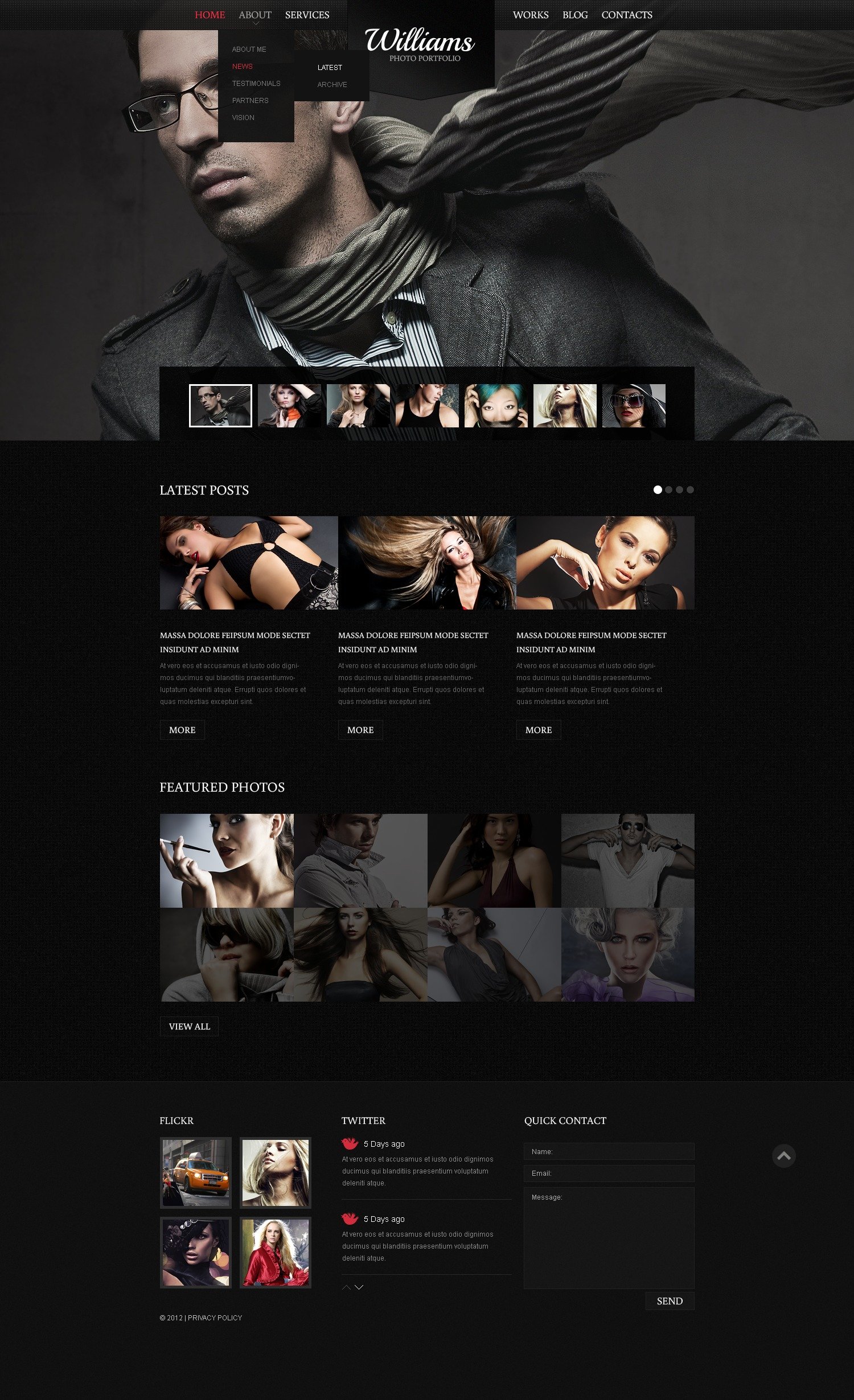 Black Photography Template Drupal №42156 - screenshot