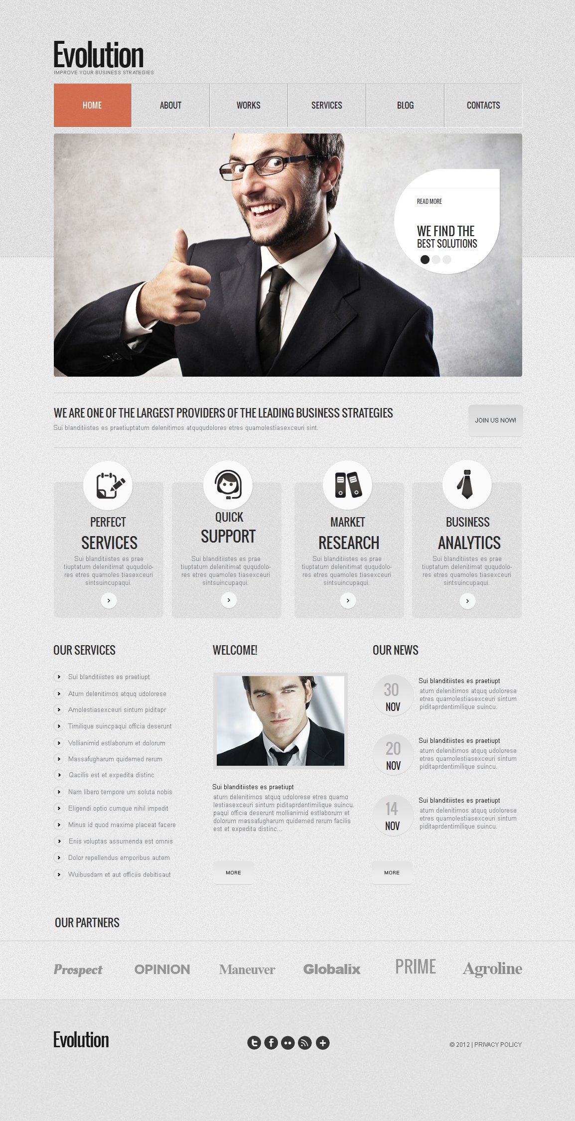 Business & Services Moto CMS HTML Template #42164