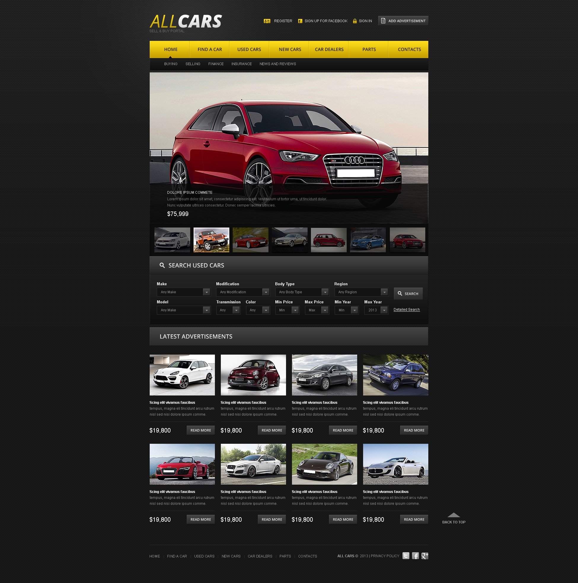 Car Dealer Website Template #42186