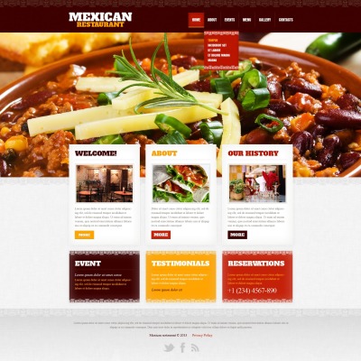 Mexican Restaurant Template Siti Web