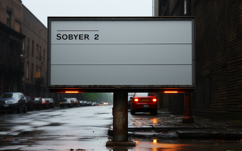 Roadside Billboard Sign Mockup Outdoor Signage Template 124 Illustration