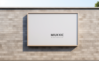 Wall Mounted Sign on Building Mockup 56
