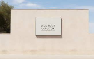 Wall Mounted Sign on Building Mockup 59.