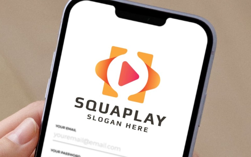 Square Media Play Business Logo Logo Template