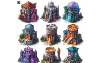 Mage towers Set of Video Games Assets Sprite Sheet 10