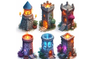 Mage towers Set of Video Games Assets Sprite Sheet 11