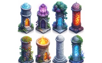 Mage towers Set of Video Games Assets Sprite Sheet 9