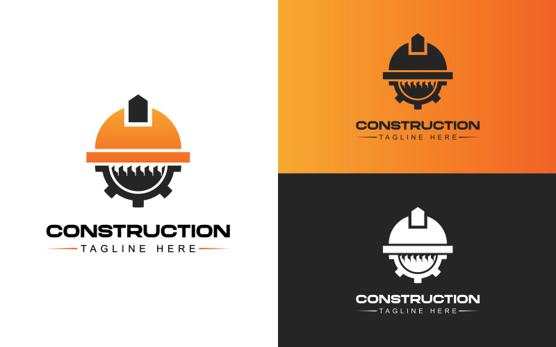Construction Company Logo Design | Construction hat Logo Logo Template