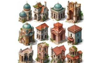 grand theatre Set of Video Games Assets Sprite Sheet 08