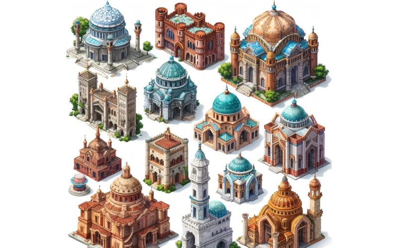 grand victorian theater Set of Video Games Assets Sprite Sheet 3 Illustration