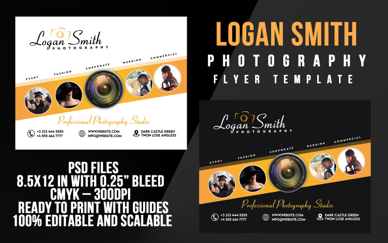Logan Smith Photohraphy Flyer Template Flyer PSD Corporate Identity