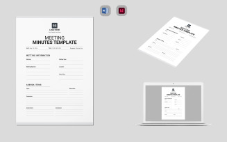 Meeting Minutes Template MS Word & Indesign