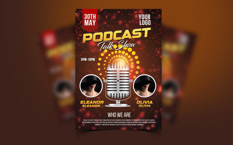 Podcast Talk Show Flyer Template Podcast Flyer Psd Corporate Identity