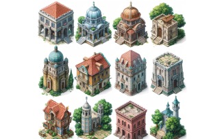grand theatre Set of Video Games Assets Sprite Sheet 04.