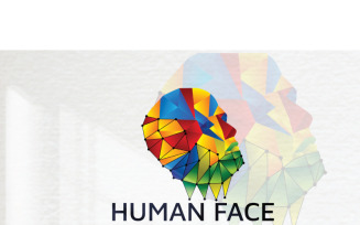 Human 3d face logo template