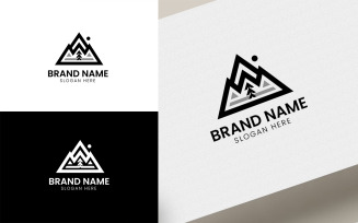 Mountain with Tree logo template