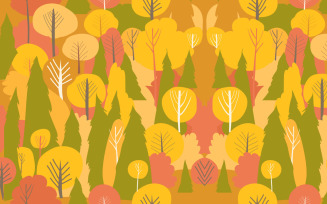 Seamless Vector Autumn Forest Pattern Fall Background