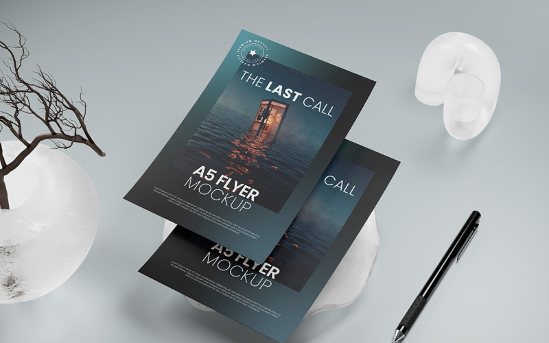 A5 Flyer Mockup PSD Template Vol 05 Product Mockup