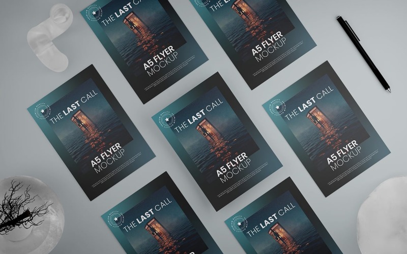 A5 Flyer Mockup PSD Template Vol 06 Product Mockup