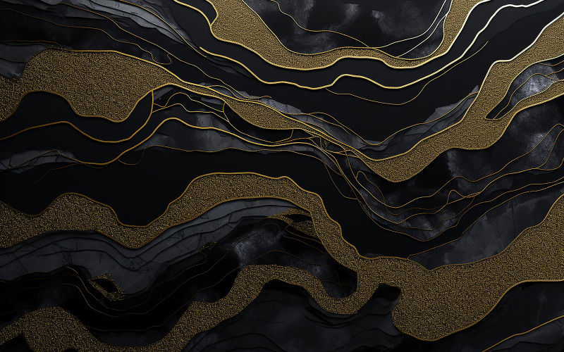 Abstract black and gold wall background design Background