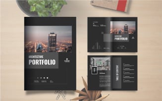 Architecture portfolio template or interior portfolio brochure design layout