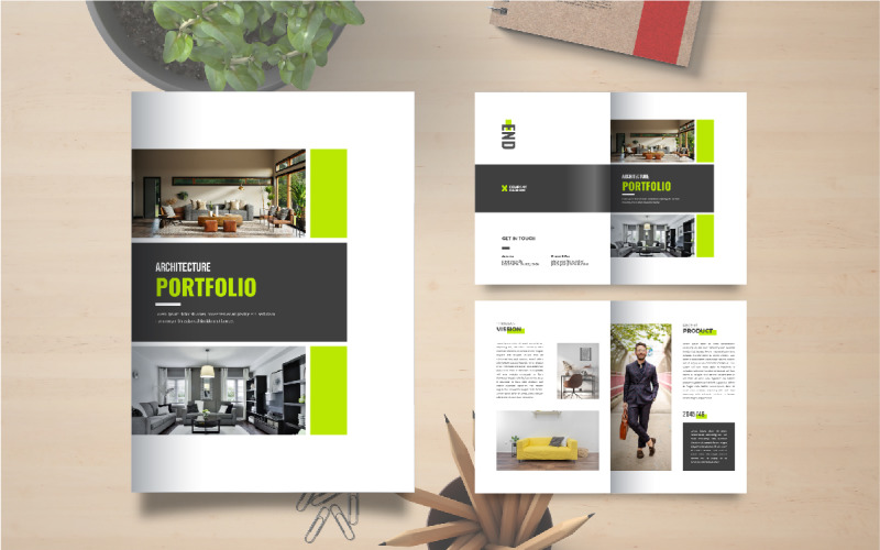 Architecture portfolio template or interior portfolio brochure design template Corporate Identity