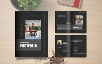 Architecture portfolio template or interior portfolio brochure template design layout