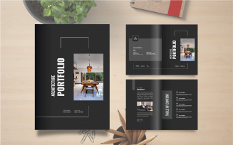 Architecture portfolio template or interior portfolio brochure template layout