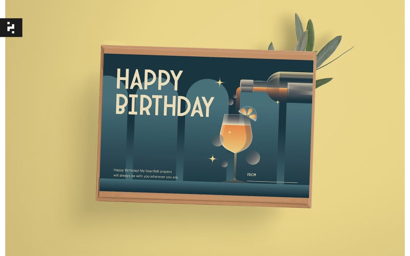 Art Deco Birthday Greeting Card Corporate Identity