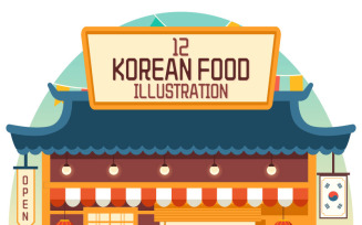 12 Korean Food Illustration
