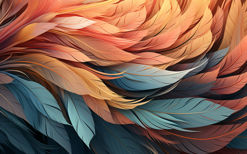 Rainbow feathers pattern_colorful feathers pattern_premium feather art background Background