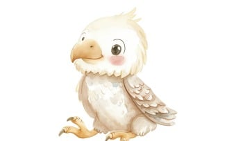 Cute Eagle Bird Baby Watercolor Handmade illustration 3