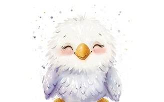 Cute Eagle Bird Baby Watercolor Handmade illustration 4